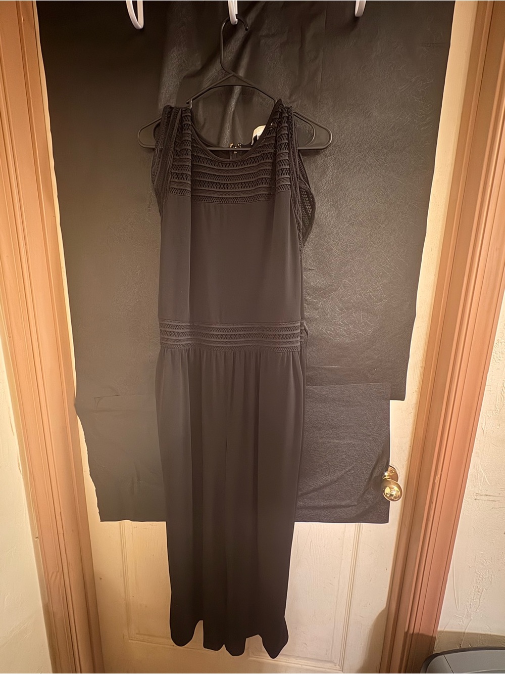 MICHAEL Michael Kors Black Sleeveless Lace-Detail Jumpsuit